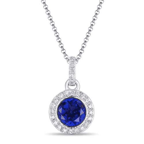 Luvente 14K White Gold Diamond and Sapphire Necklace | Michael Herr ...